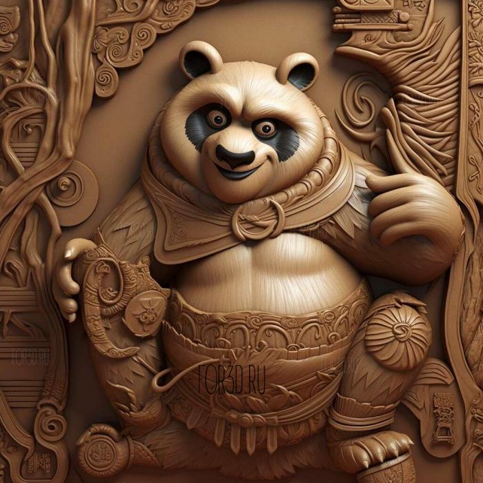 Kung Fu panda 2 4 stl model for CNC